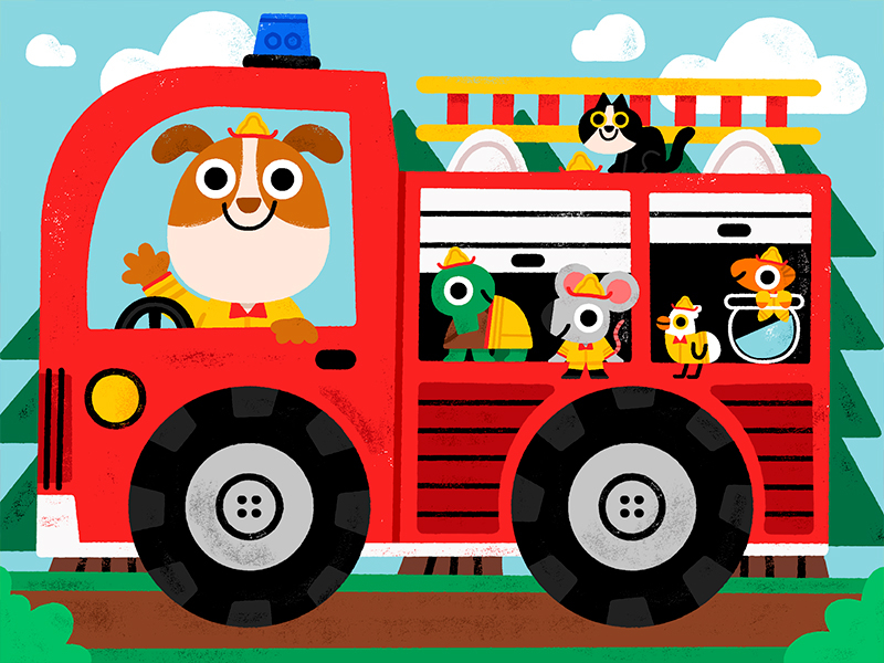 Wee-oh! Wee-oh! animals book cute firefighter firetruck friendly illus.jpg