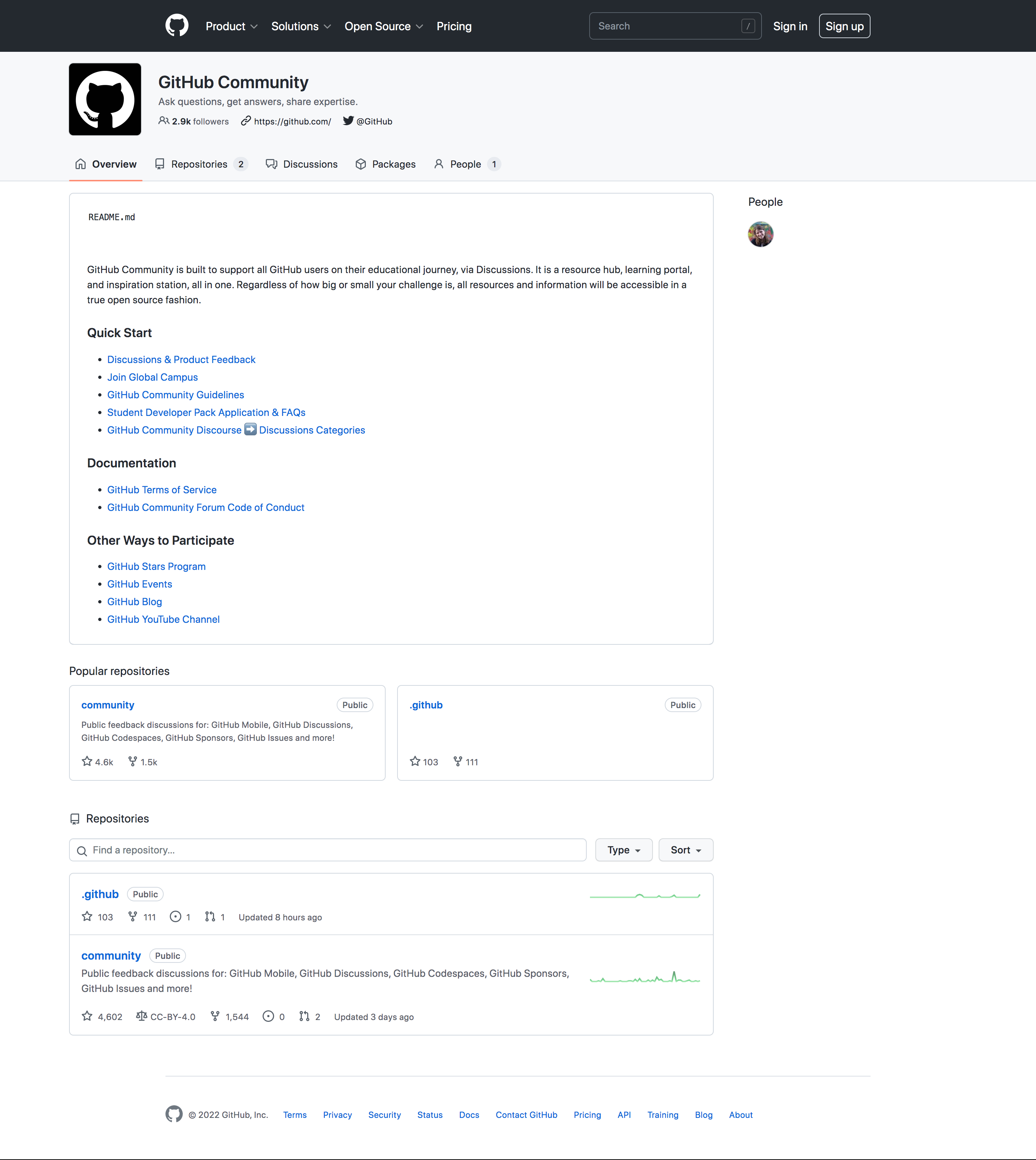 组织主页含 README 与仓库列表