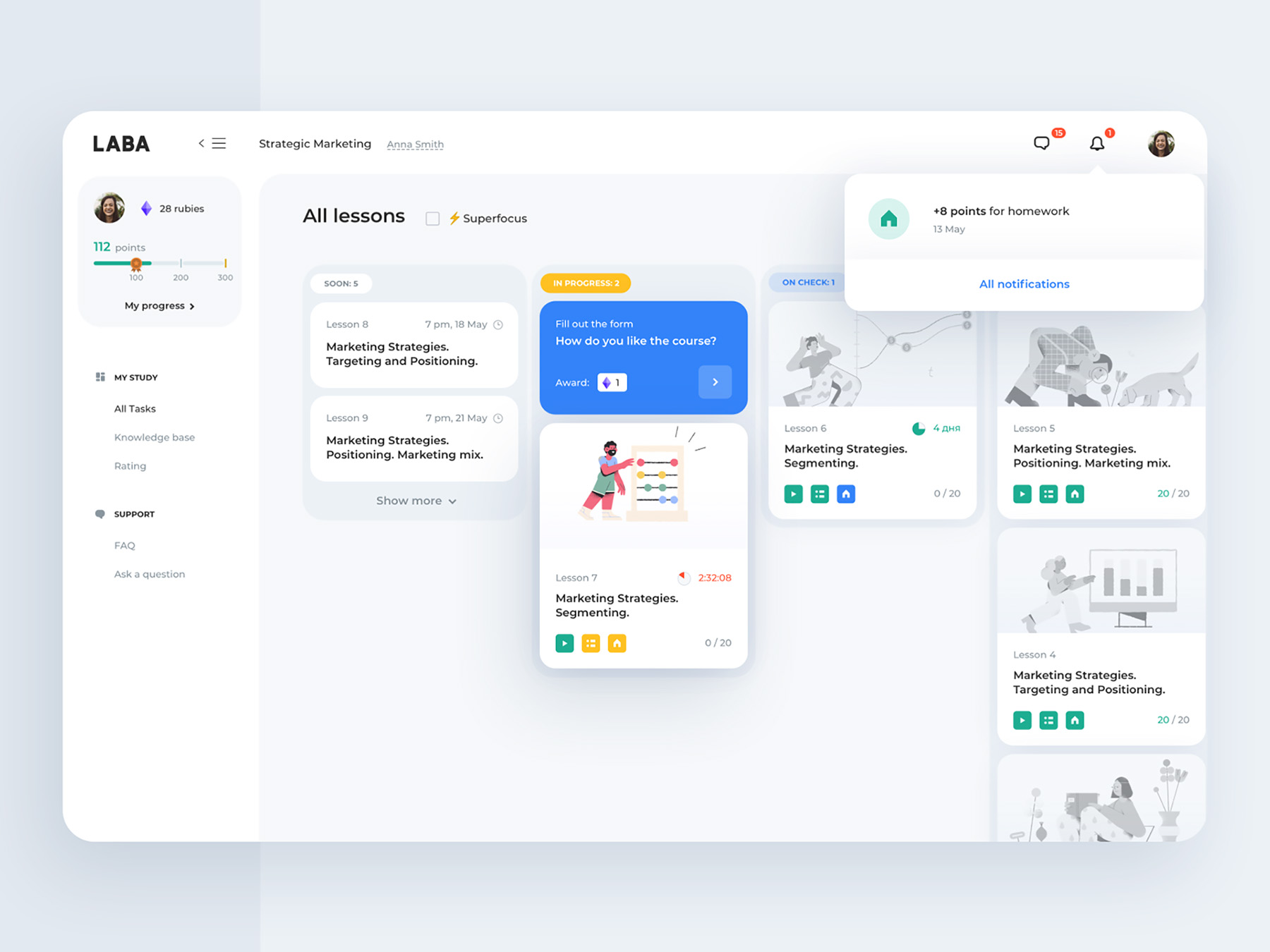 社区人工归类网页 LMS dashboard kanban ui application app web studying online education.jpg