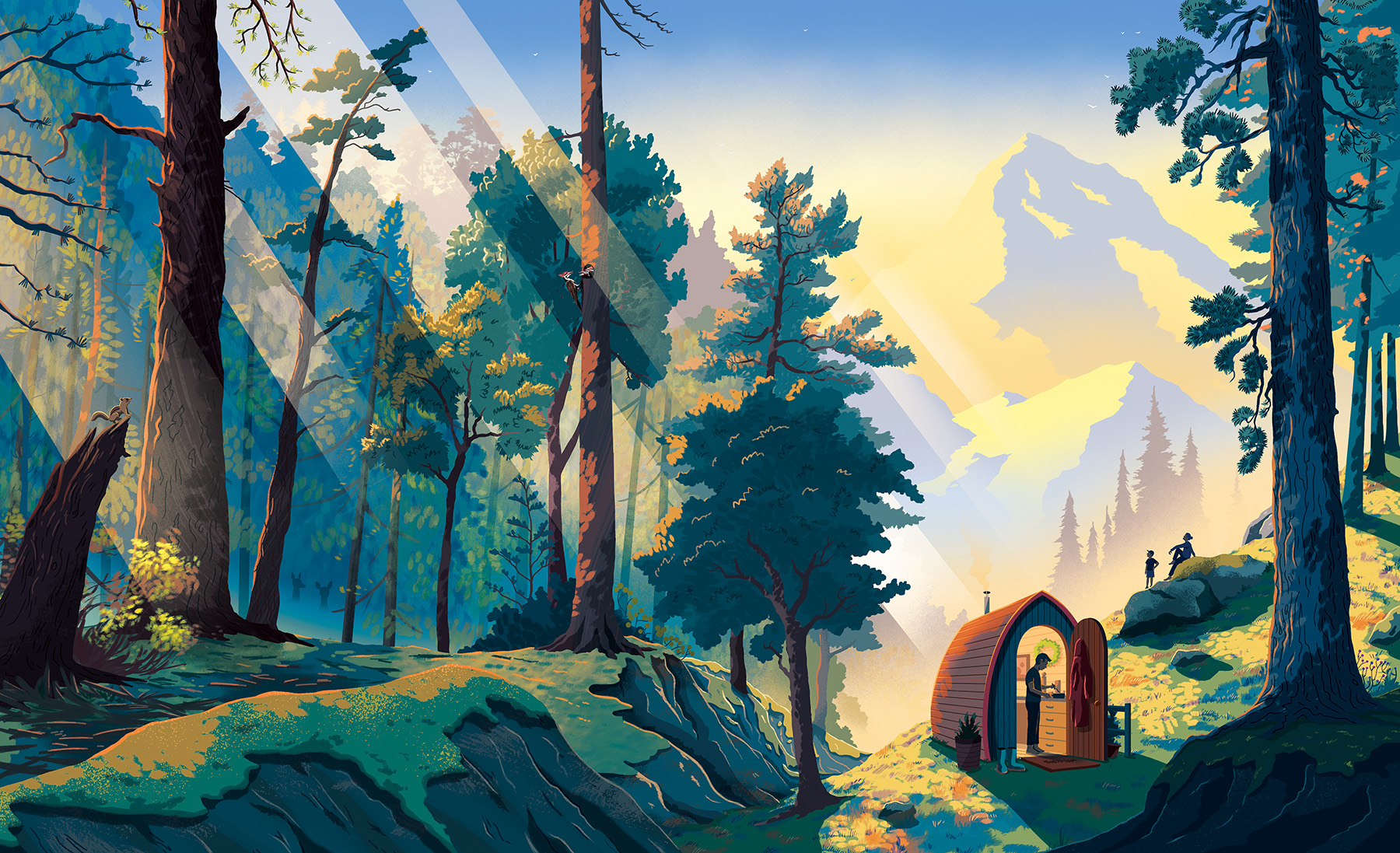airbnb home cabin magazine cover woods forest ILLUSTRATION.jpg