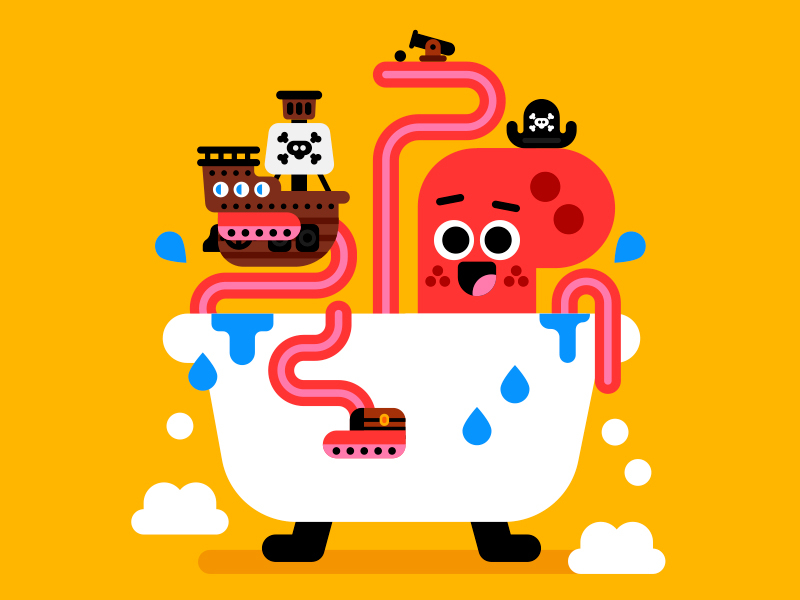 Splishy, splashy, splosh! bath chest fun illustration illustrator kids.jpg