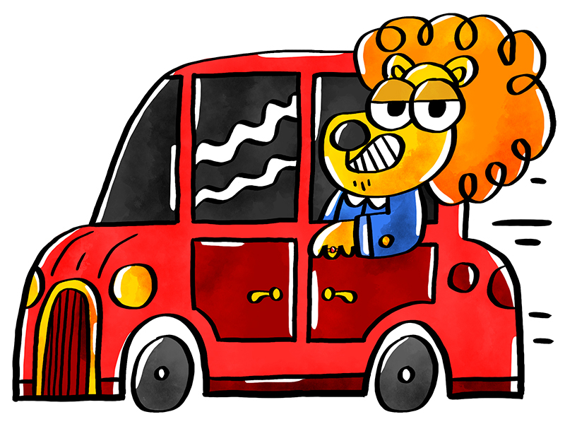 Driving in luxury animal animals book colour draw drawing fun illo ill.jpg