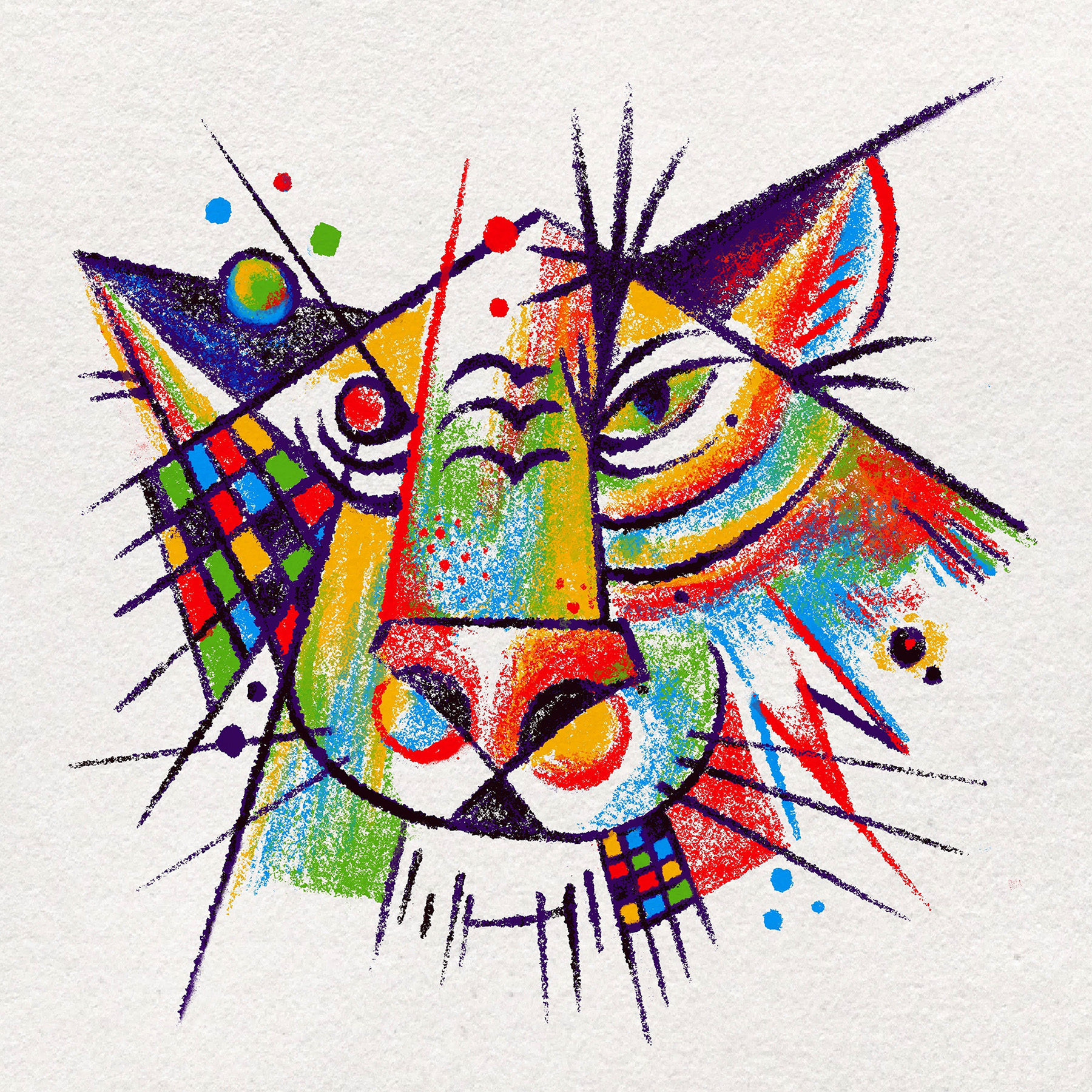 art bison checks geometrivc Panda  Picasso tiger Abstract Art animal m (3).jpg