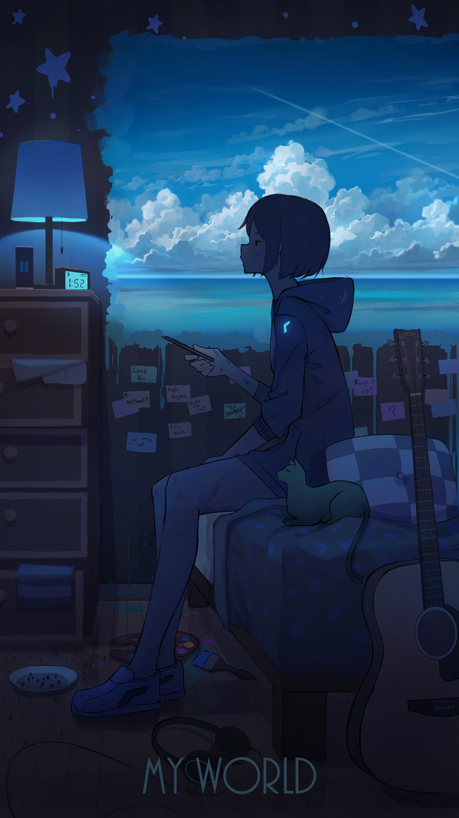 オリジナル 青と赤 - pasoputi的插画-1.jpg