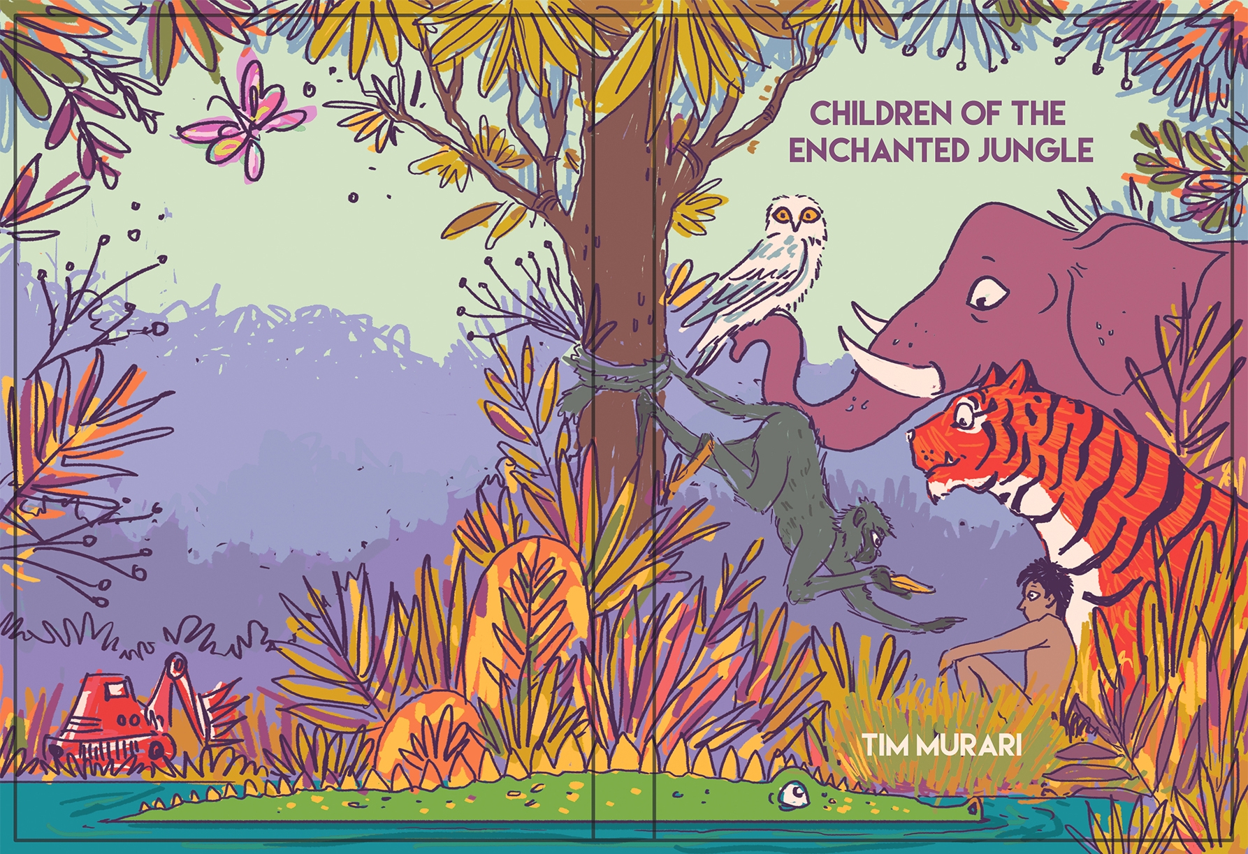 book cover art storybook scholastic book tiger art elephant art JUNGLE (3).jpg
