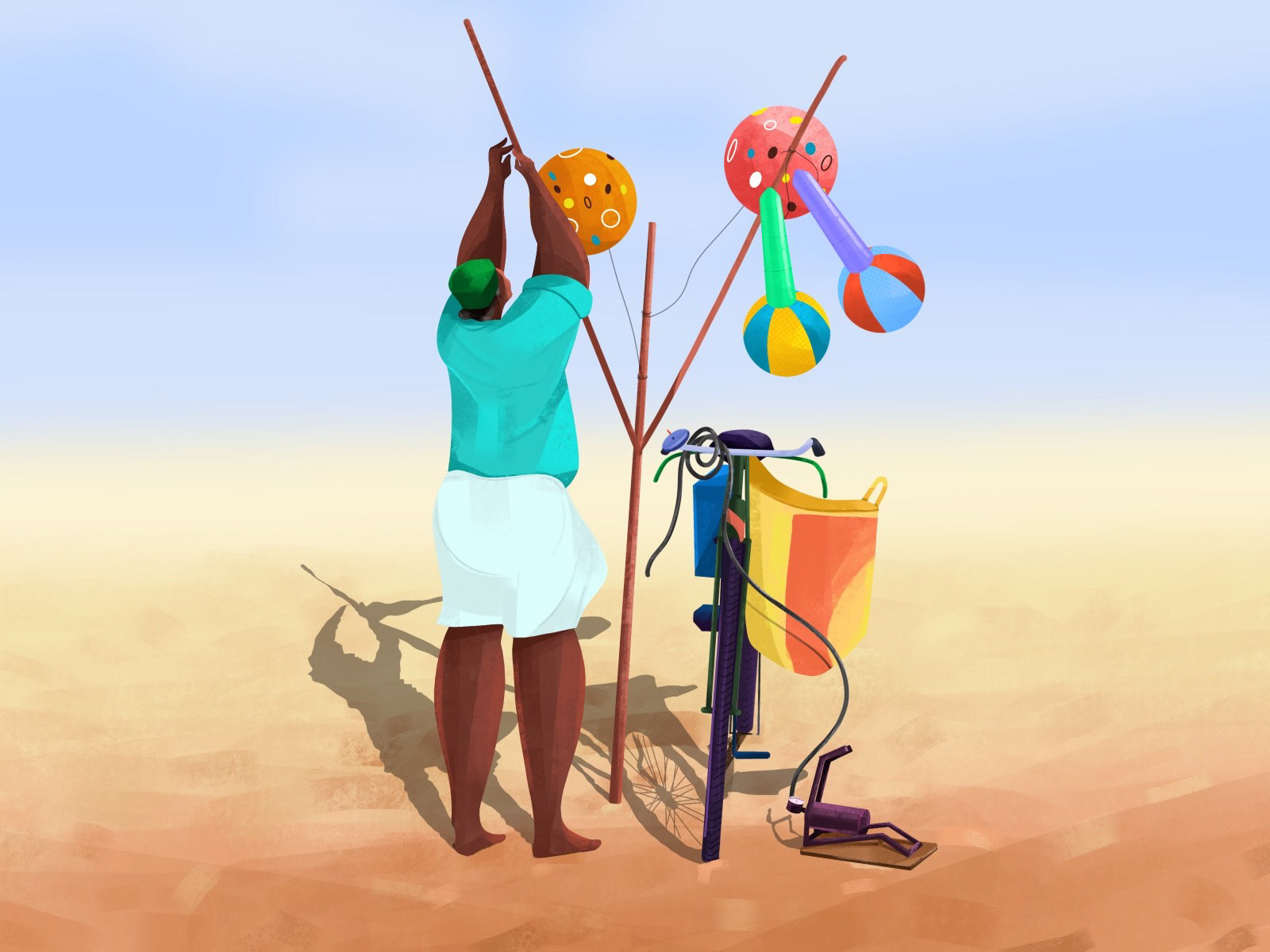 Character design  Computer designer ILLUSTRATION  Love moon night tent (4).jpg