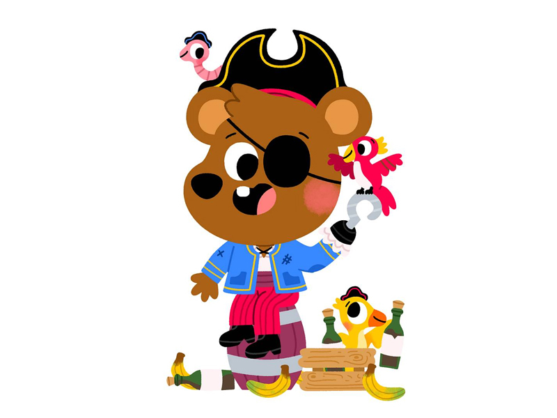 Yo ho, yo ho, a pirates life for me! animals cute drawing fun illustra.jpg