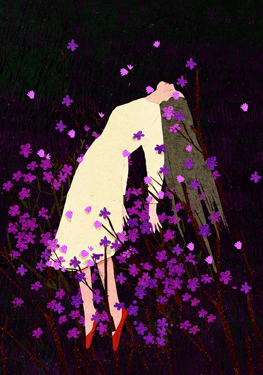 blue Flowers ILLUSTRATION  Landscape Nature pink portrait purple woman (10).jpg