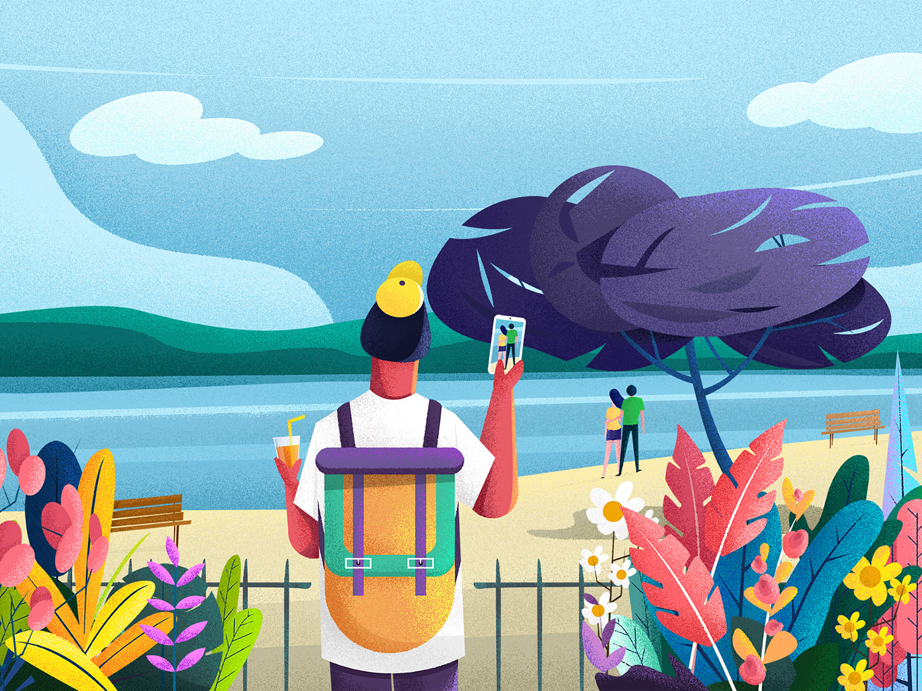 Nature Character design  ILLUSTRATION  dog human women SKY Flowers Cat (4).jpg