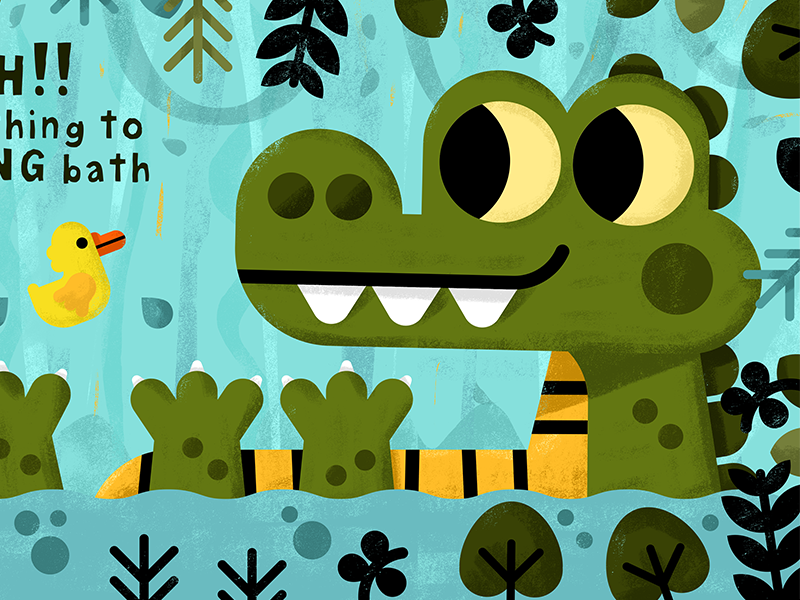Croc and his rubber duck friend animal bath book crocodile cute duck i.png